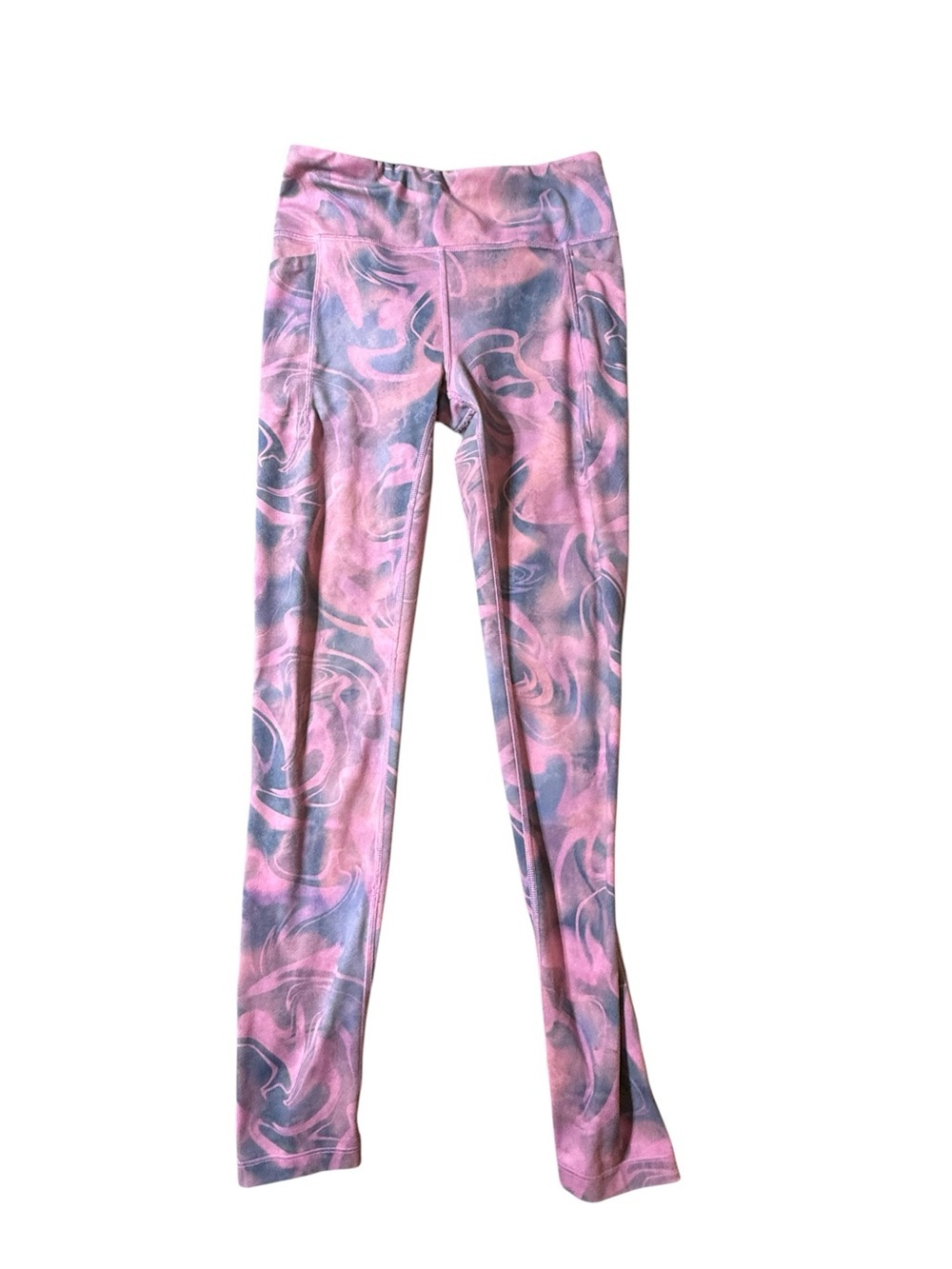 Athleta Girl High Rise Stash Your Treasures Tight Pink Blue Swirl L 12